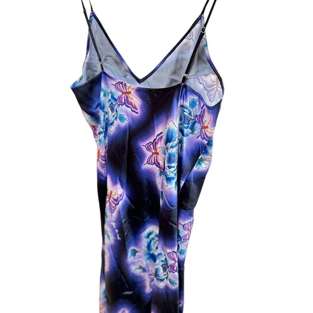 Fleur Du Mal Butterfly Silk Slip Dress